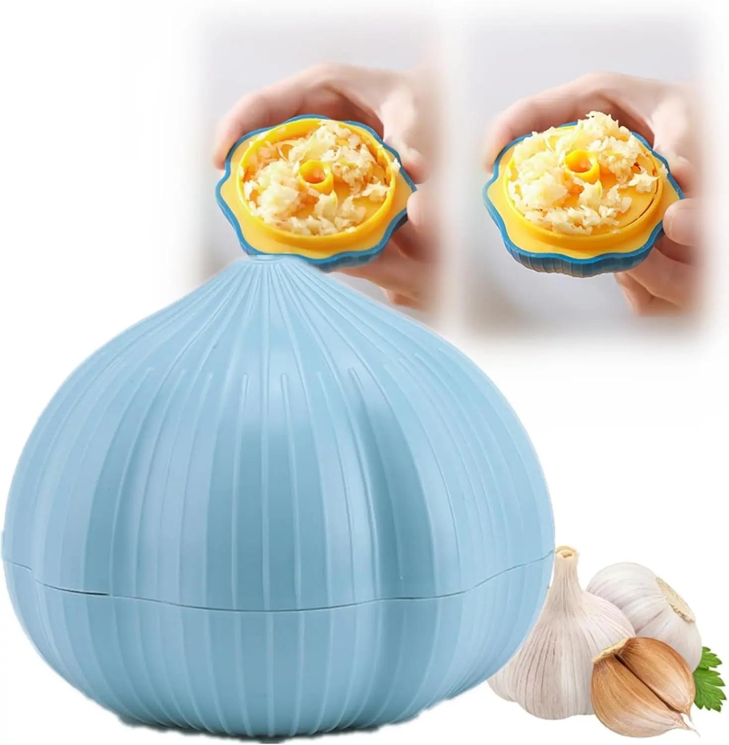 

Кухонні гаджети Милий побутовий Пластиковий ручний роторний подрібнювач у формі часнику Міні-подрібнювач для чилі, імбиру та часнику