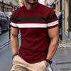 Summer Men's Round-neck Short-sleeved Patchwork Color-blocking Fashionable and Breathable Casual Top Short-sleeved T-shirt