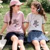 Duomiaowu Girls' Summer Faux Two-Piece Short Sleeve T-Shirt