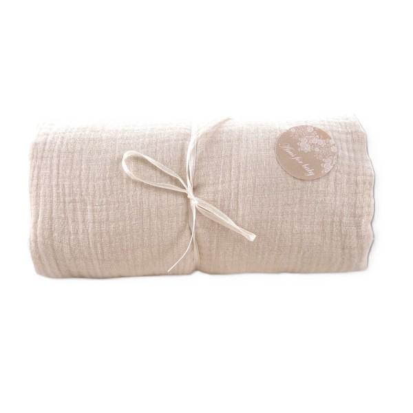 Muslin fitted sheet for crib 100*50 (vanilla beige)