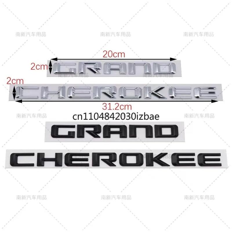 3D ABS Chrome Black Logo Grand Cherokee Emblem Letters Nameplate Car Door Badge Decal For Jeep Grand Cherokee Sticker Accessoies