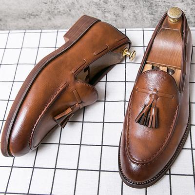 Classic Men's Dress Shoes  Office Leather Shoes For Men Tassel Social Casual Business Shoes Men Loafers