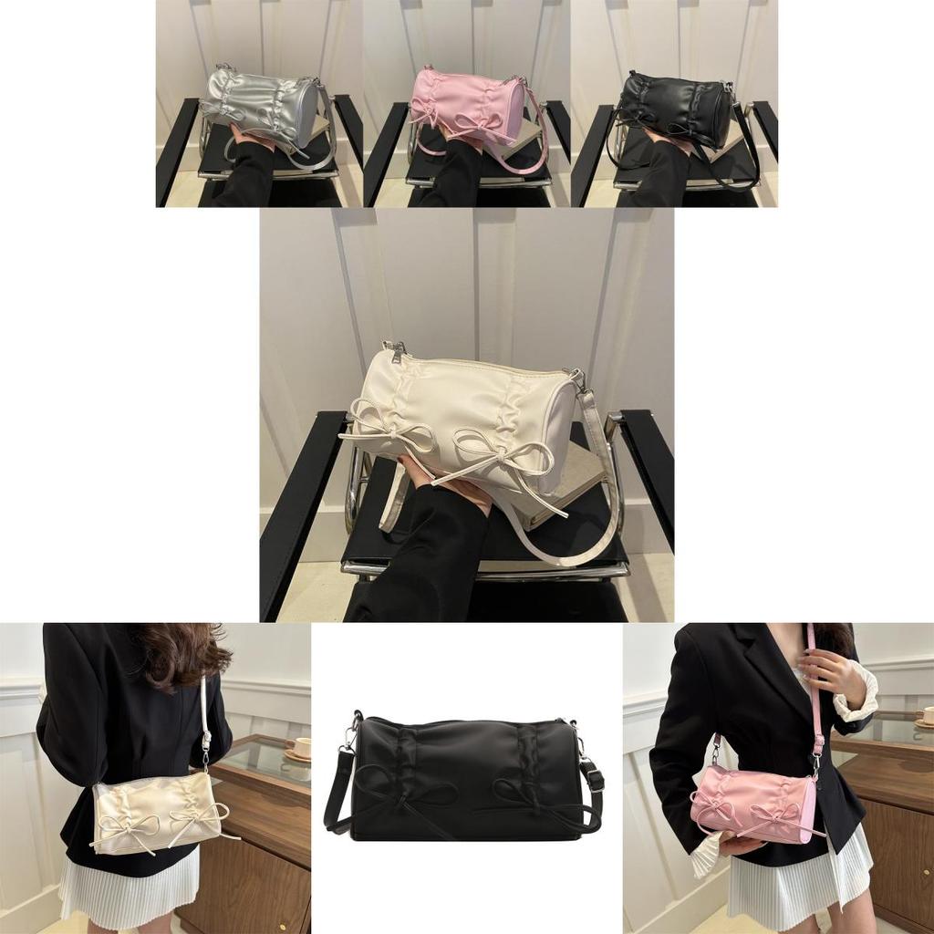 Chic Pu Leather Shoulder And Crossbody Bag With Bowknot For Women In Trendy Spring 2024 Design