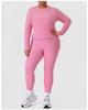 Plus Size Yoga & Running Set: Long Sleeve Top & Tight Pants for Women
