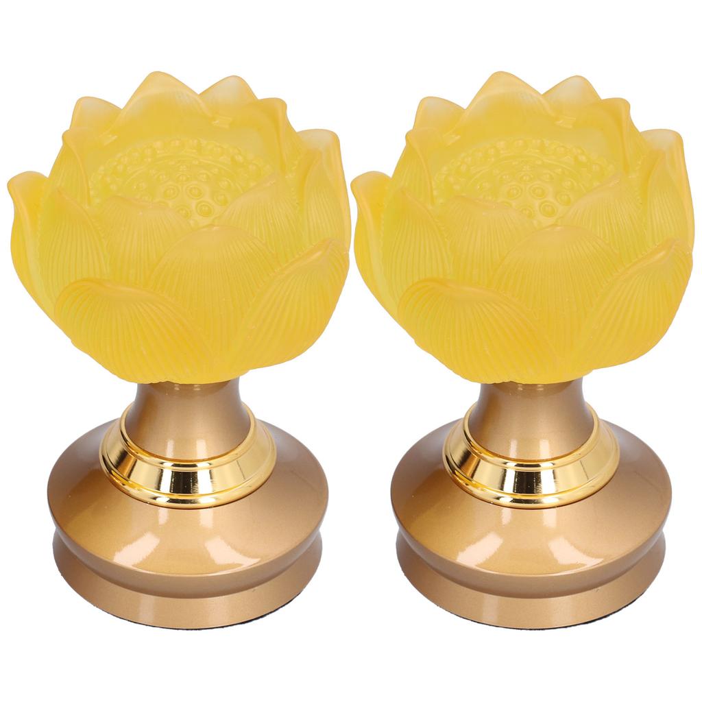 2 Set LED Buddhist Light Yellow Buddha Lamp Adjustable Buddhist Flower Light Buddhism SupplyAU Plug