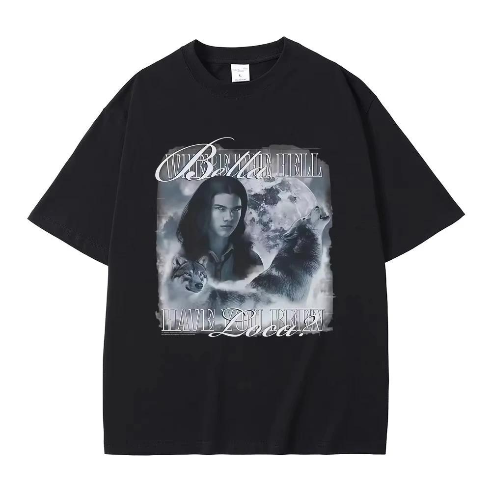 Movie Twilight Jacob Black Patterned Men s and Women s Fashion Casual Cotton Retro Men s Women s T-Shirt S