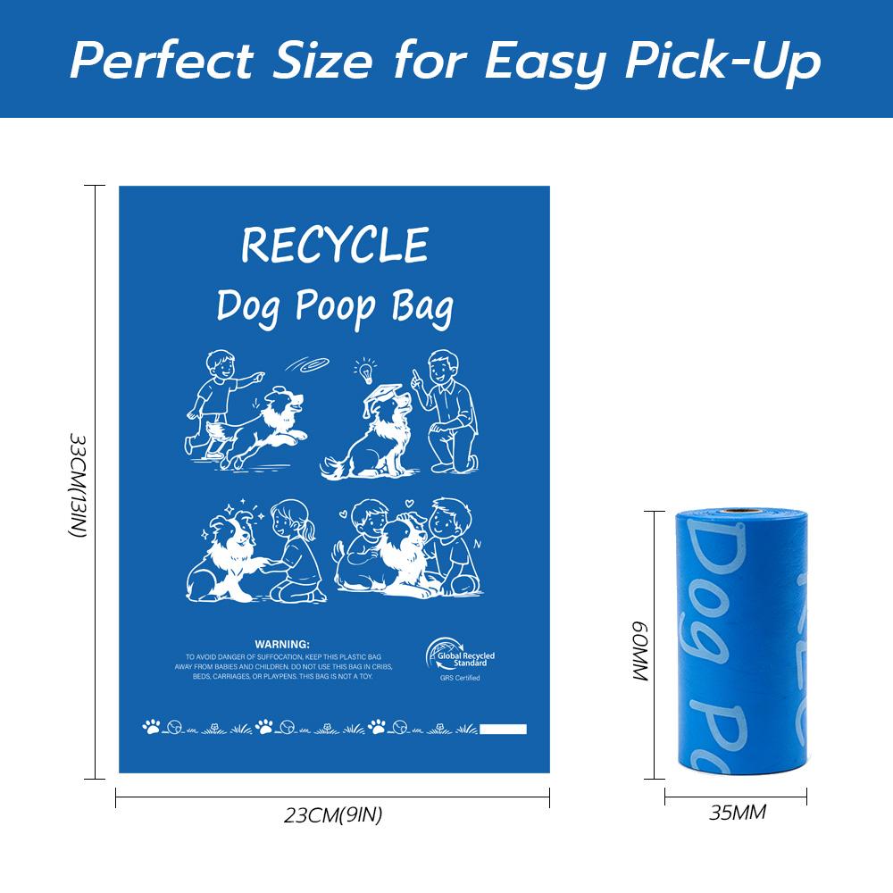 Portable Dog Poop Bags  | PCR Recycled Pet Waste Bags, Easy Tear & Fresh Scented