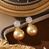 French Zircon Pearl Earrings: Elegant S925 Silver Needle Studs for a Luxurious, Versatile Look.