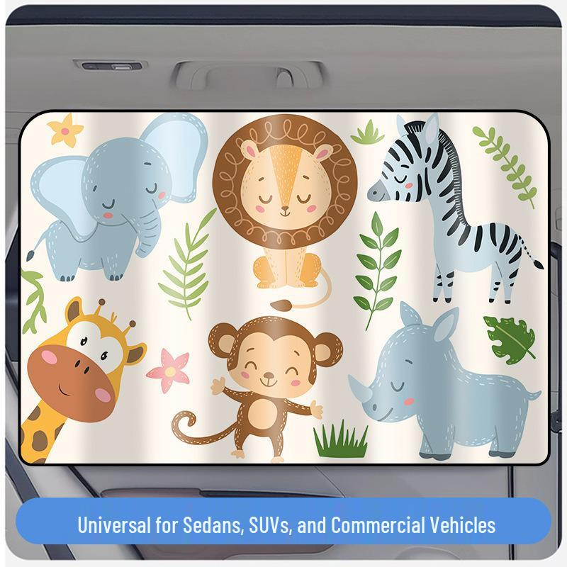 Magnetic Car Sun Shade with Cartoon Pattern – Universal Fit for Summer Sun Protection