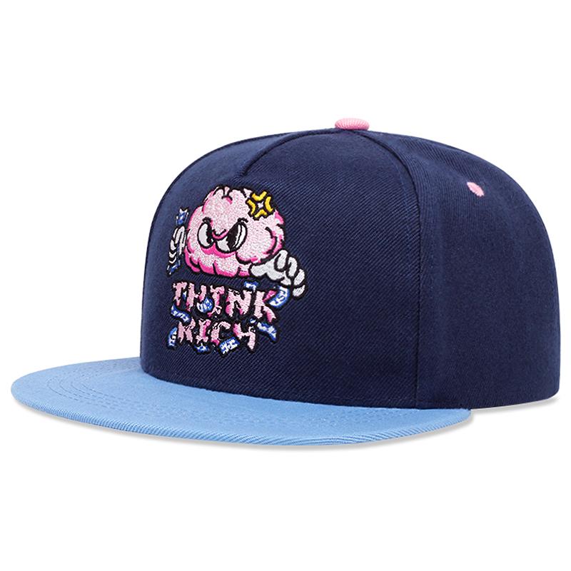 

2025 Fashion Cartoon New Flat Edge Hat Cloud Embroidery Street HipHop Hat Outdoor Sports Sunshade Hat Daily Leisure Baseball Hat темно-синий