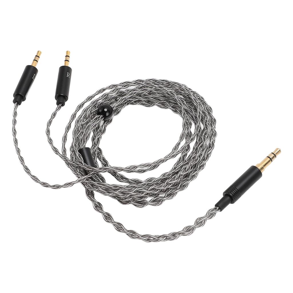 Headphone Upgrade Cable 3.5mm to Dual 2.5mm Silver Plated Copper Core Replacement Headset Wire for