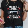 PACIENCIA AGOTADA 1% INTÉNTALO MÁS TARDE.Letter Print Women's T-shirt Short Sleeve Crew Neck Casual Top For Summer Spring