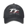 Isle Of Unisex TT Motorradrennen Baseballkappe Vintage Used Denim Gewaschen Snapback Hut Unisex Workouts Geschenk Hüte Kappe