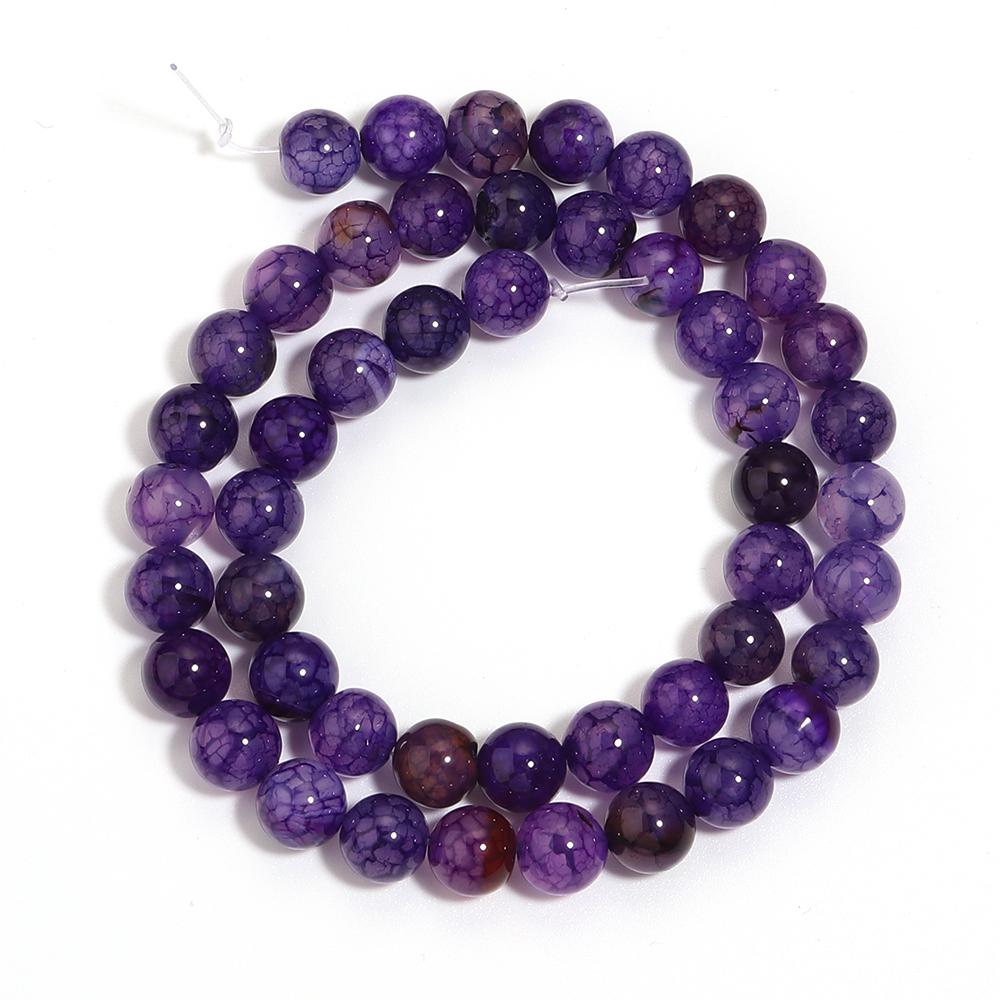 6/8/10mm Natural Stone Purple Dragon Agate Beads Round Loose Spacer Beads For Jewelry Making DIY Bracelet Necklace Accessories