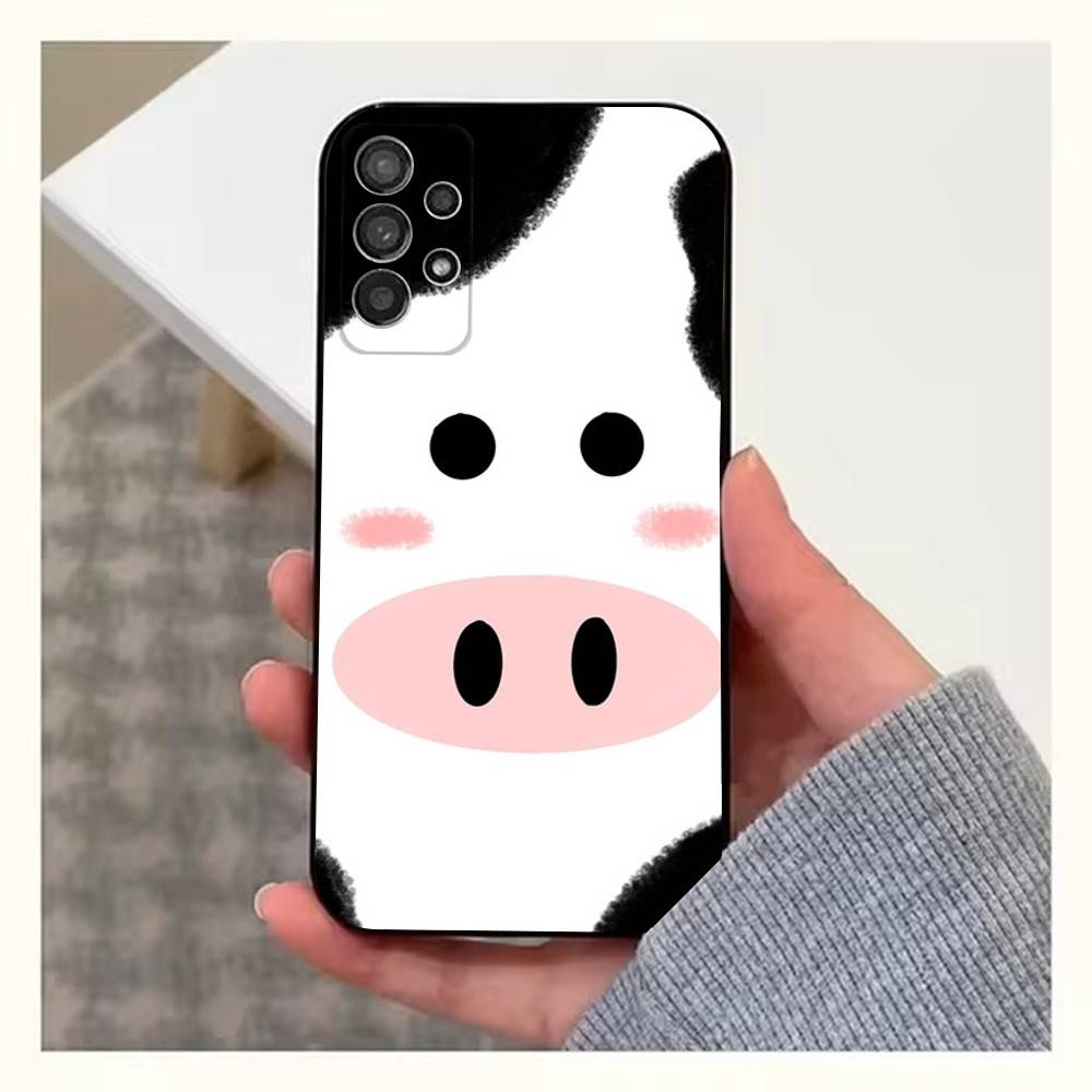 Cute Cow Print  Phone Case For Samsung S9,S10,S20,S10,S21,S25,S24,S23,Ultra,FE,Plus,Lite,Soft Silicone Black Cover