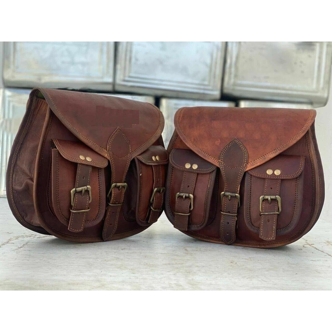 

1 Pair Motorcycle Side Saddle Bags Tool Storage Luggage Saddlebags Strong Bags 13 x 10 x 4 in