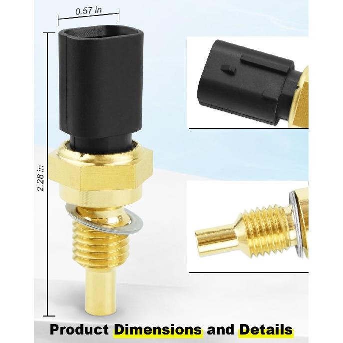 Coolant Temperature Sensor Water Temperature Sensor Fit for Chrysler/Dodge/RAM/Jeep 68164627AA 2 Pin