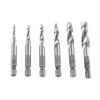 6 Stück HSS Sechskant Schaft Kombinierter Gewindebohrer und Bohrer Satz (HSS 6542   Beschichtet)