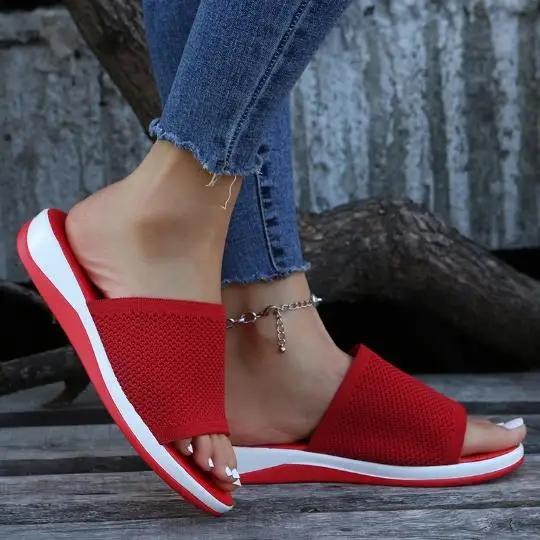 Fashion Shoes for Women Sandals Women Elastic Force Summer Shoes Women Flat Sandals Casual Indoor Outdoor Slippers Beach Zapatos Mujer