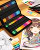 Acrylic Marker Set Vivid for and Professionals Suitable for Brush Pen Gift Idea 48-Color - Water-Based, Brush-Type, Colors, High-Concentration Ink,