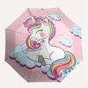 Unicorn, Rainbow Automatic Folding Umbrella  8 Ribs, Durable Iron Frame, Bright Color Pattern Compact Travel Umbrella, Suitable for Outdoor,