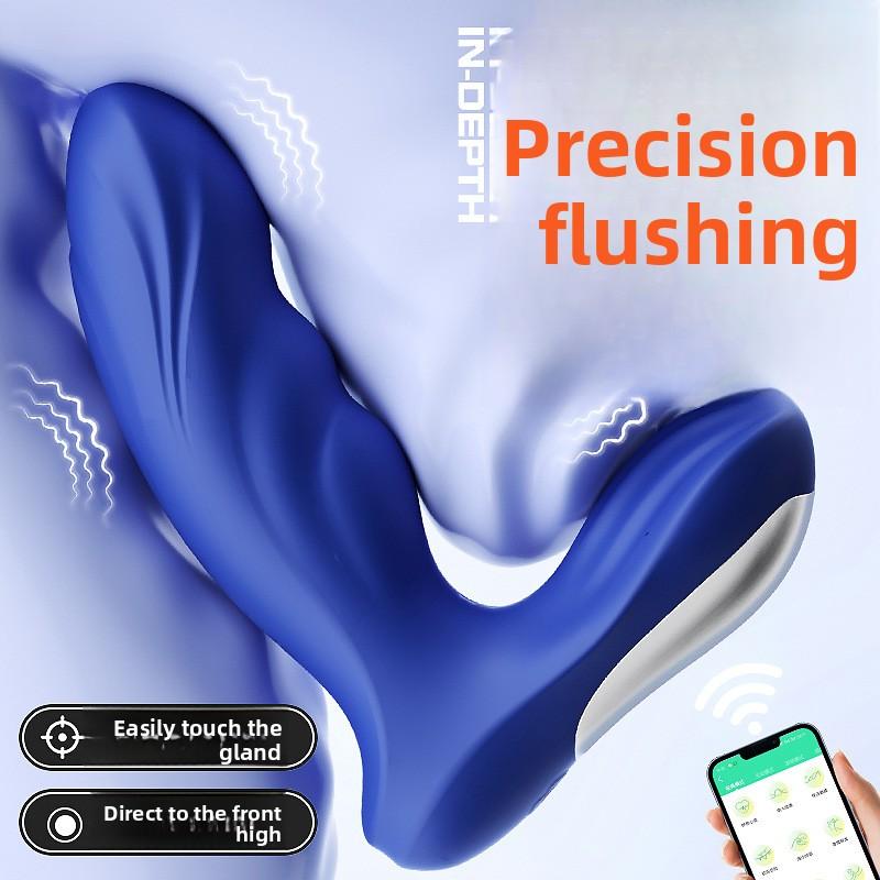 Masajor prostatic pentru bărbați controlat prin aplicație Bluetooth – Vibrator anal wireless, dop anal vibrant, jucărie sexuală pentru adulți cu stimulare duală