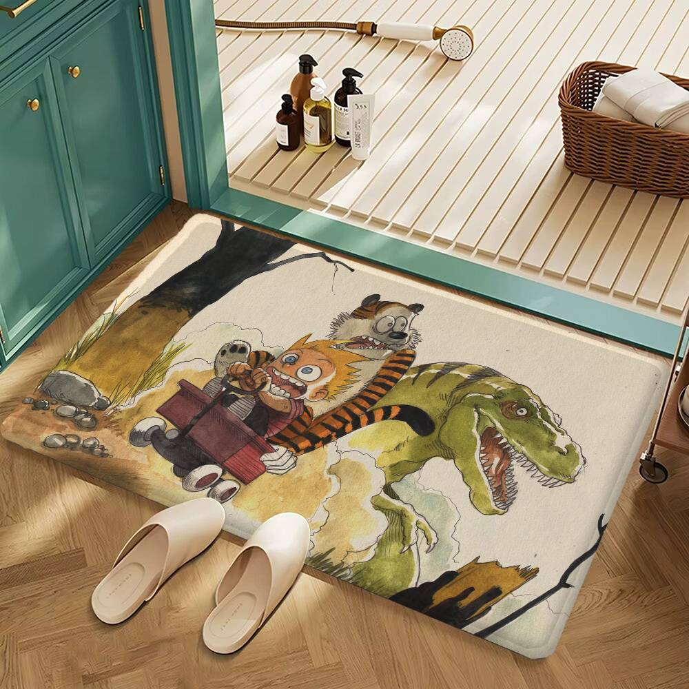 Book C-Calvin And H-Hobbes Bank Floor Mat INS Style Soft Bedroom Floor House Laundry Room Mat Anti-skid Bedside Area Rugs