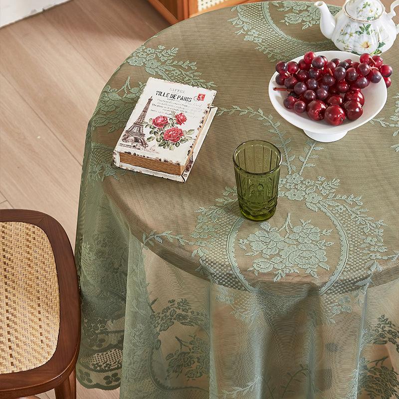 New Square Table Round Table Hollowed Out French Lace Round Mirror Flower Living Room Bedroom Study Dining Table