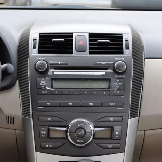 Carbon Fiber Central Console Side Cover Trim Strip For Toyota Corolla 2006-2012