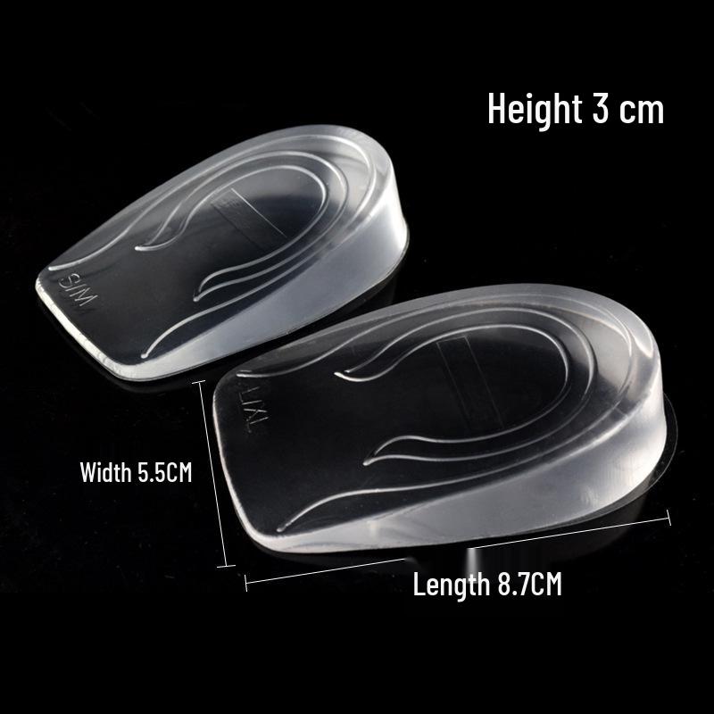 Transparent Silicone Non-Slip Height-Increasing Heel Pads for Men and Women
