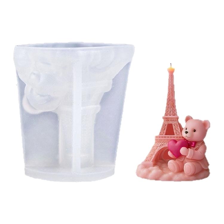 

Love Bears Tower Silicone Candle Molds For Handmade Candle Soap Valentines Day Anniversary Gift Wedding Decoration 1