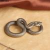 1XRetro Copper Snake Boa Ornament Decoration Tea Pet Antique Animal Figurines Miniatures Desk Living Room Home Decor Accessories