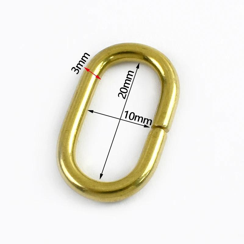 Meetee 5/10/20Pcs O Ring Buckles Pure Copper Solid Brass Clasp for Bag Strap Belt Buckle Dog Collar Hoop Leather Craft Accessory