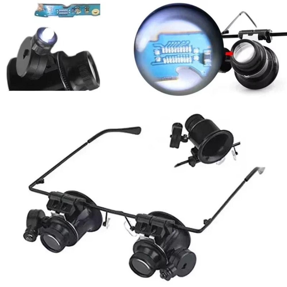 

Adjustable 20X Lens Magnifying Eyewear Jewelers Repair Wearing Magnifier Precision Work чорний