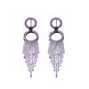 Silver Needle Rhinestone Geometric Tassel Earrings - High-End Luxury Design for Women