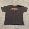 Vintage Y2K Biker-Trash Motorcycle Shirt Womens Small 18x21 Black