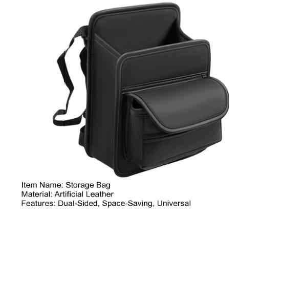 Organizador de Fenda para Banco de Carro em Couro Sintético Rede de Armazenamento para Console Central para Banco Traseiro Bolsa Suspensa de Duplo Acesso para Bolsa Lenço