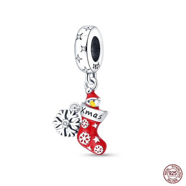 New 925 Sterling Silver Red Color Series Heart Shape Charms Beads Lucky Jewelry Gifts