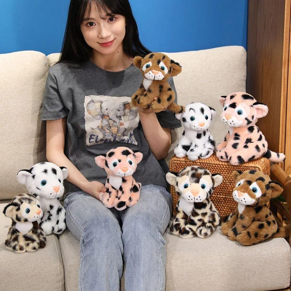 Sitting Lifelike Leopard Plush Doll Fluffy Animals Stuffed Toys  Children's Day