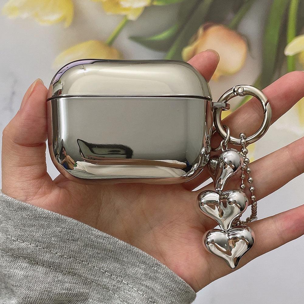 Verzilverde Zachte TPU Hoesje Voor AirPods 4 3 Pro 2 1 Spiegel Plating Oortelefoon Beschermhoes Accessoires For AirPods 1 or 2