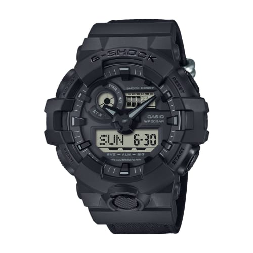 

Casio G-Shock Utility Black Series Watch with Cross Band, CORDURA Eco Fabric, GA-700BCE-1AJF, Men s, Black