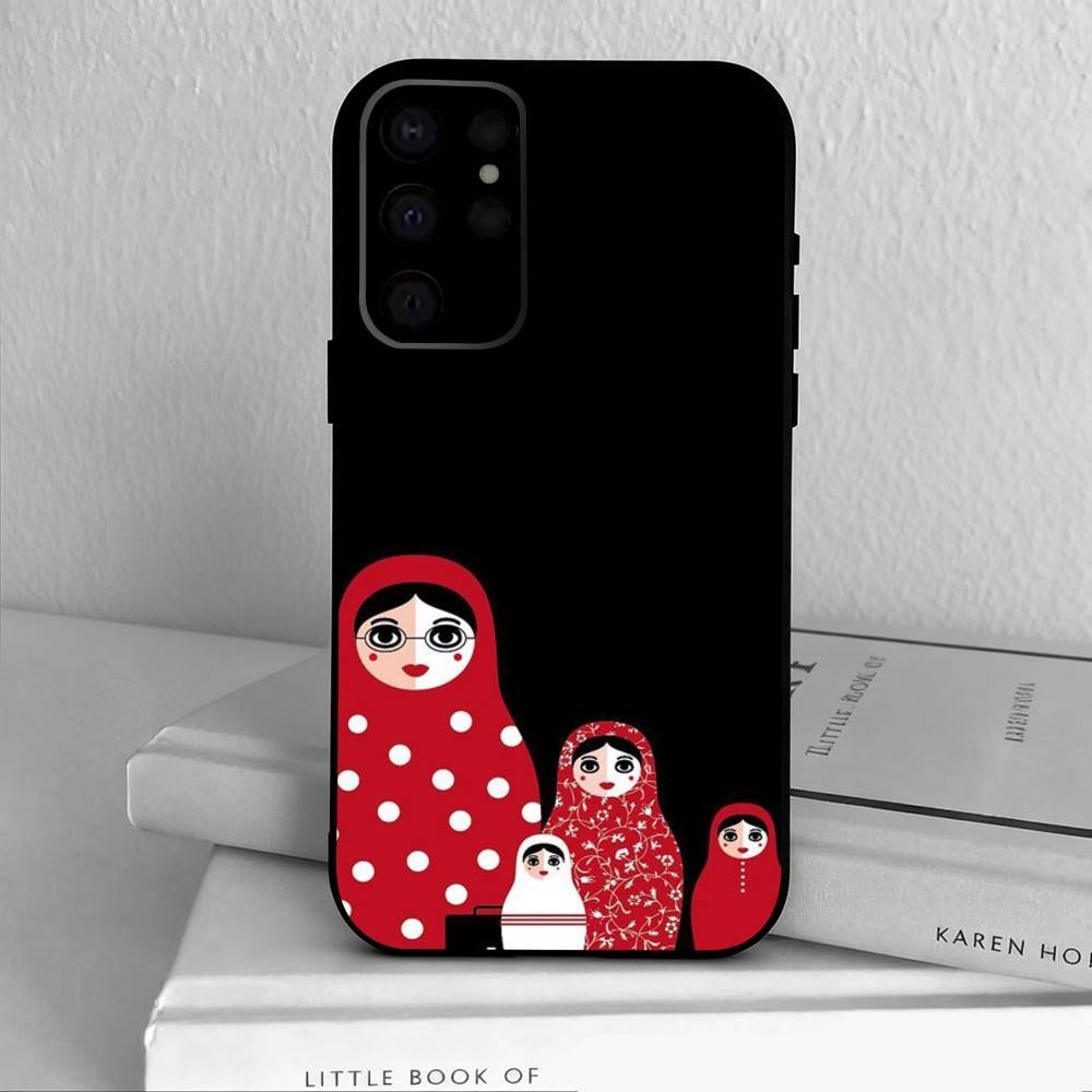 

R-Russian Art M-Matryoshka Phone Case For Samsung S25,S24,S21,S22,S23,S30,Ultra,S20,Plus,Others Soft Black Case Samsung S21 s305G