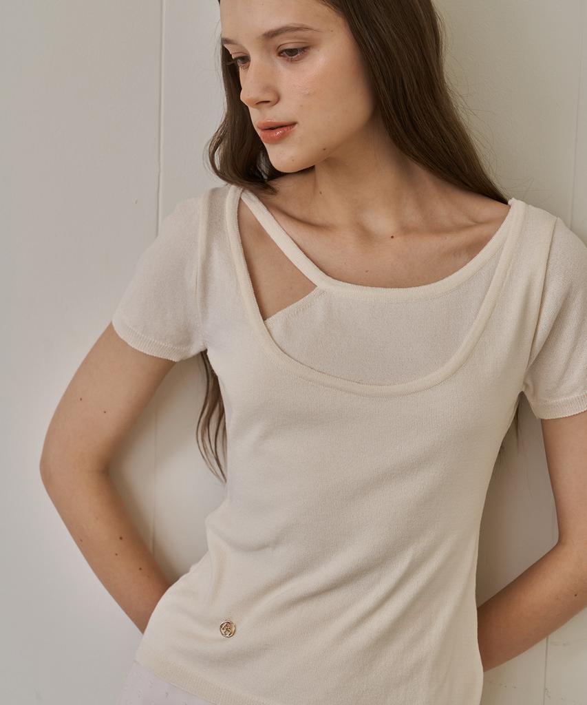 Peullobeu Unbal Neck Knit_Wh