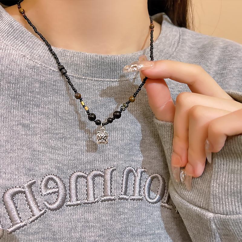 New Chinese Zen Ethnic Style Butterfly Necklace Women'S High Sense Retro Collarbone Chain Sweater Chain Accessories