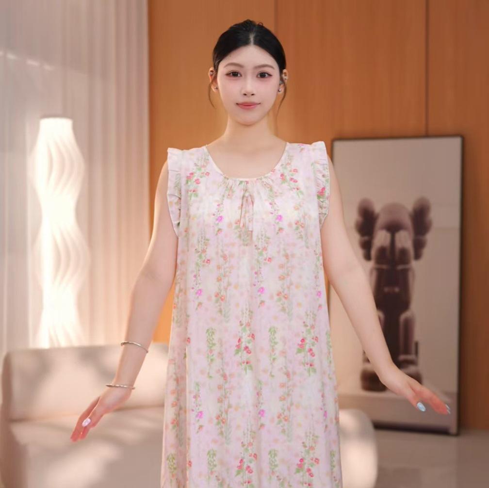 Women's Cotton Silk Camisole Pajama Dress - Summer, Loose Fit, Cute Japanese Style, Sexy and Thin, Perfect for Students