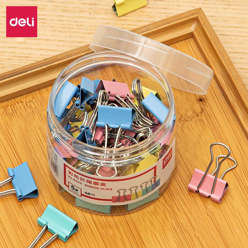 Deli Colored Binder Clips 8555