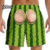 Mens Funny Swim Shorts Men Hairy Booty Shorts Leopard Print Thong Fake Denim Gag Gifts for Birthdays 3D Illusion Beach Trunks Summer Pool Party,