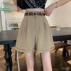 Women's Loose High-waisted Wide-leg Pants Thin Suit Shorts Summertime Korean Version Rolled-up Casual Shorts