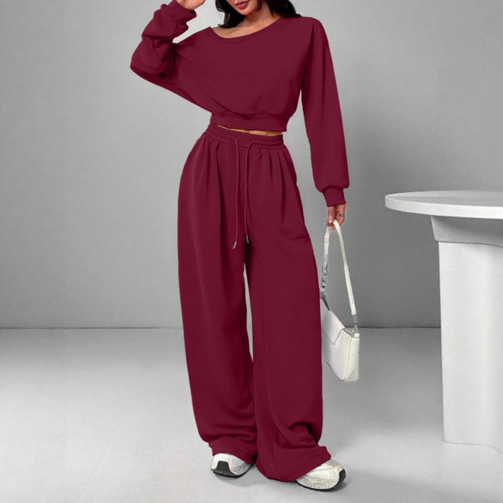 [Spot] 2025 new product explosion European and American casual suit solid color sweater women's one-word collar off the shoulder loose knitting