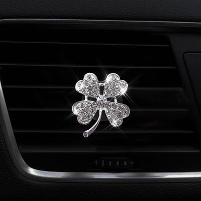 Clip de Perfume para Coche de Cuatro Hojas, Adorno Creativo para el Interior del Coche, Clip para Rejilla de Aire Acondicionado.